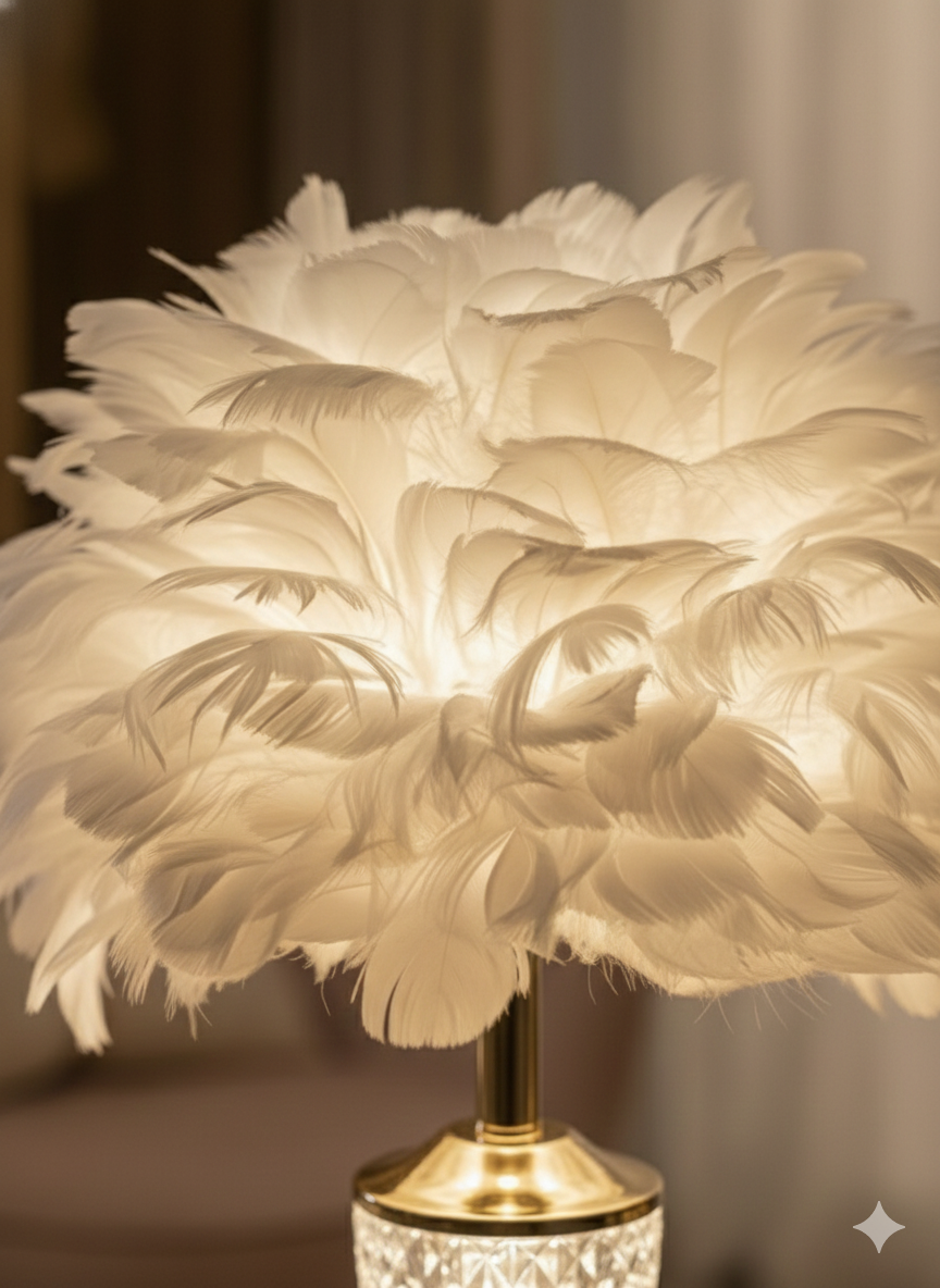 Feather Crystal Table Lamp