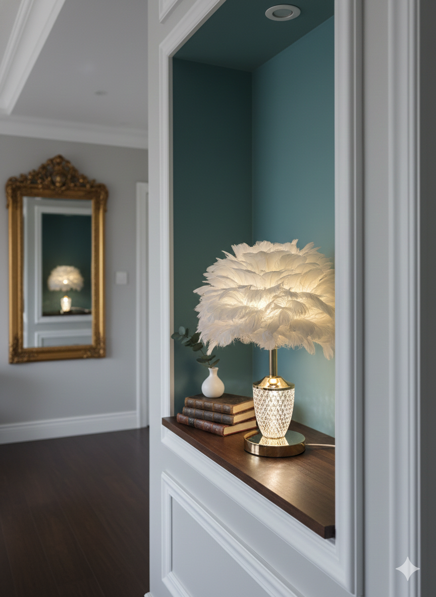 Feather Crystal Table Lamp