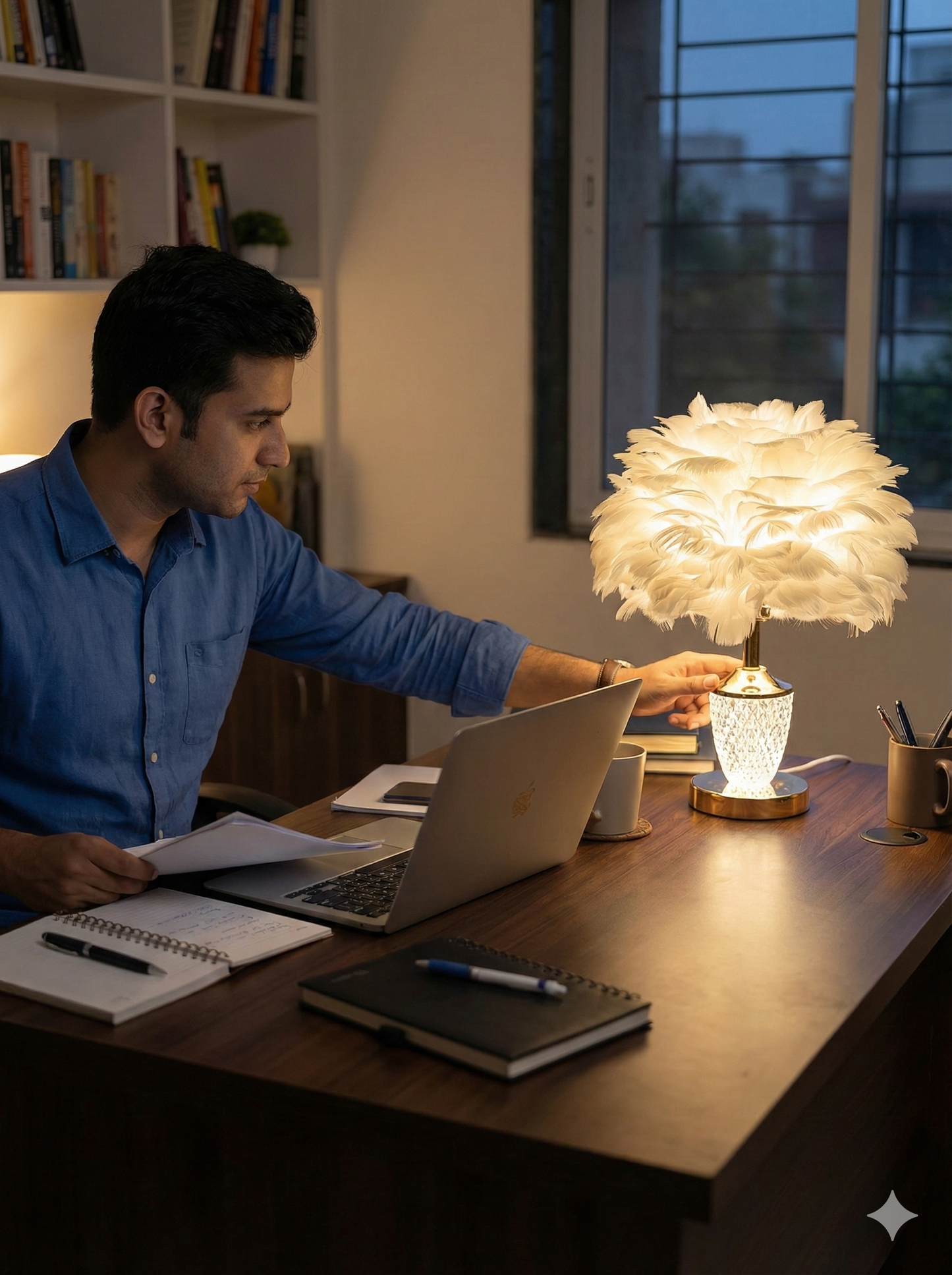 Feather Crystal Table Lamp
