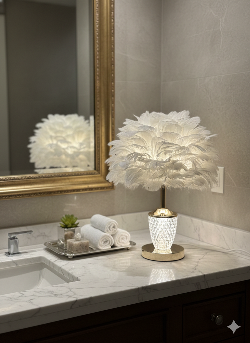 Feather Crystal Table Lamp