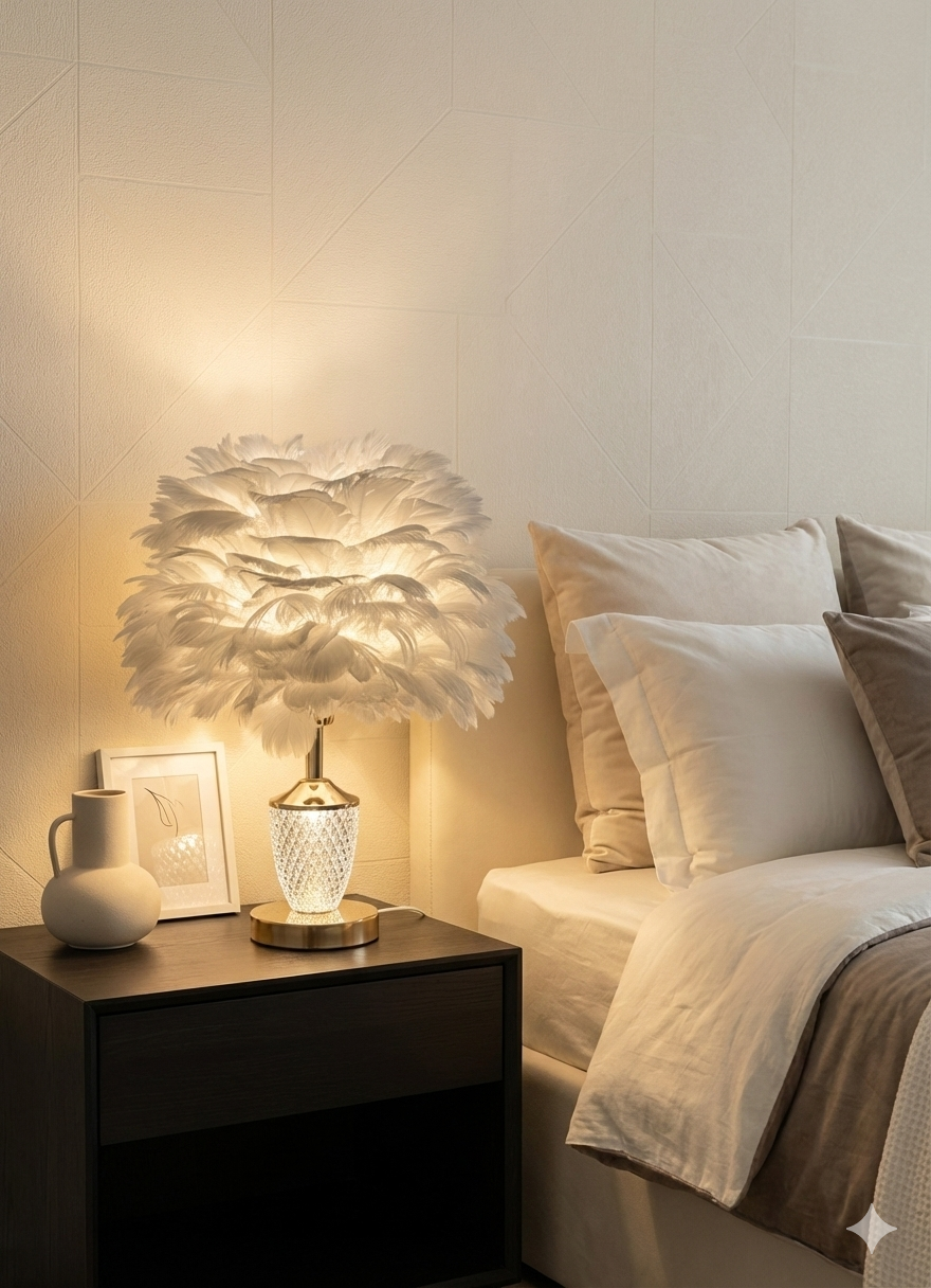 Feather Crystal Table Lamp