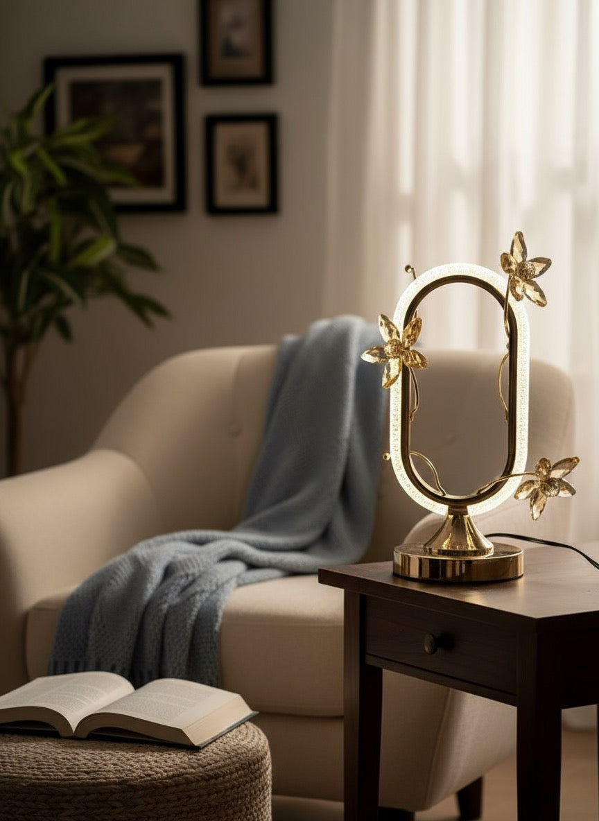 The Golden Petal Halo Table Lamp