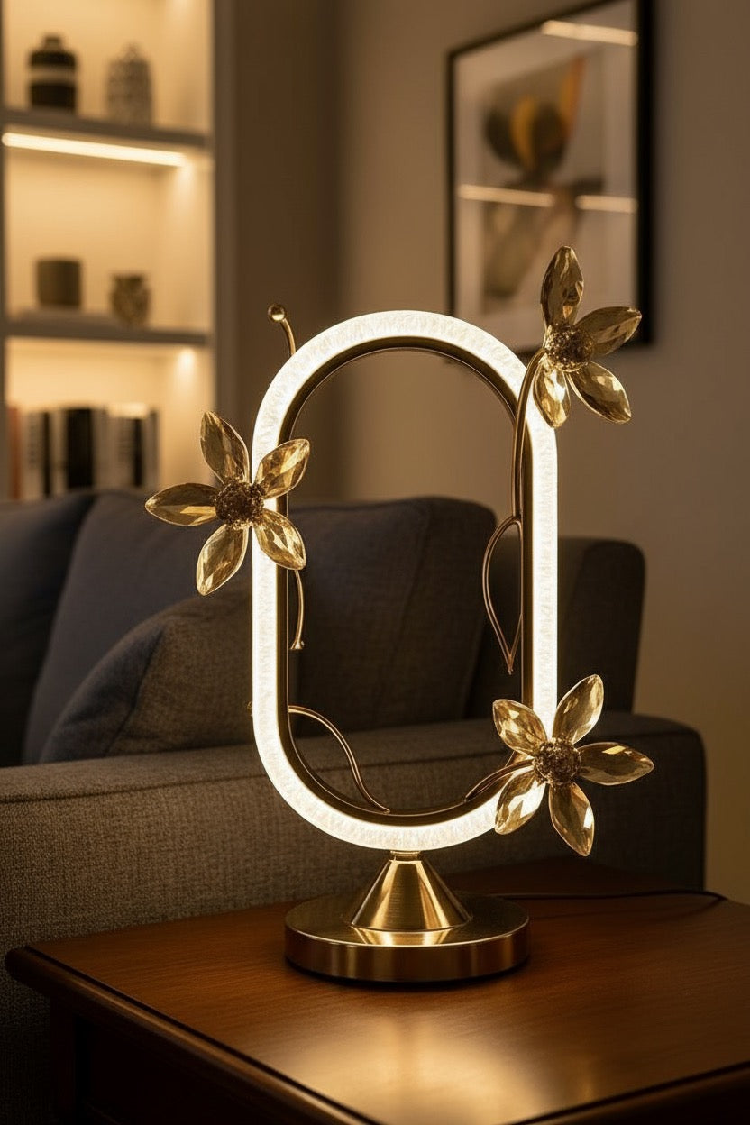 The Golden Petal Halo Table Lamp