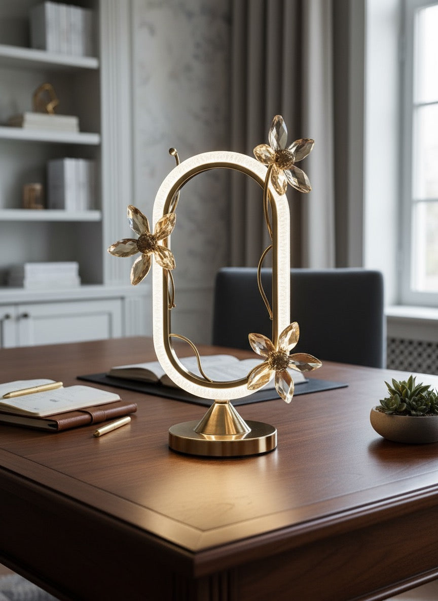 The Golden Petal Halo Table Lamp