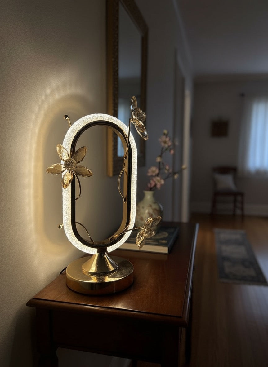 The Golden Petal Halo Table Lamp