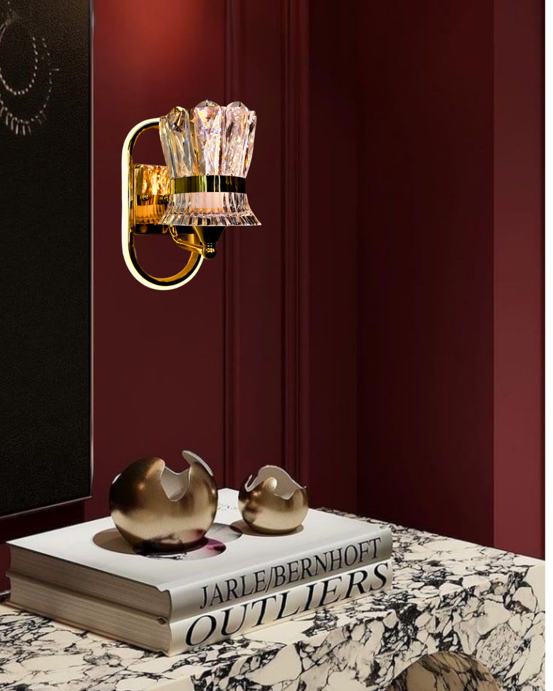 Crystal Bloom Gold Wall Sconce