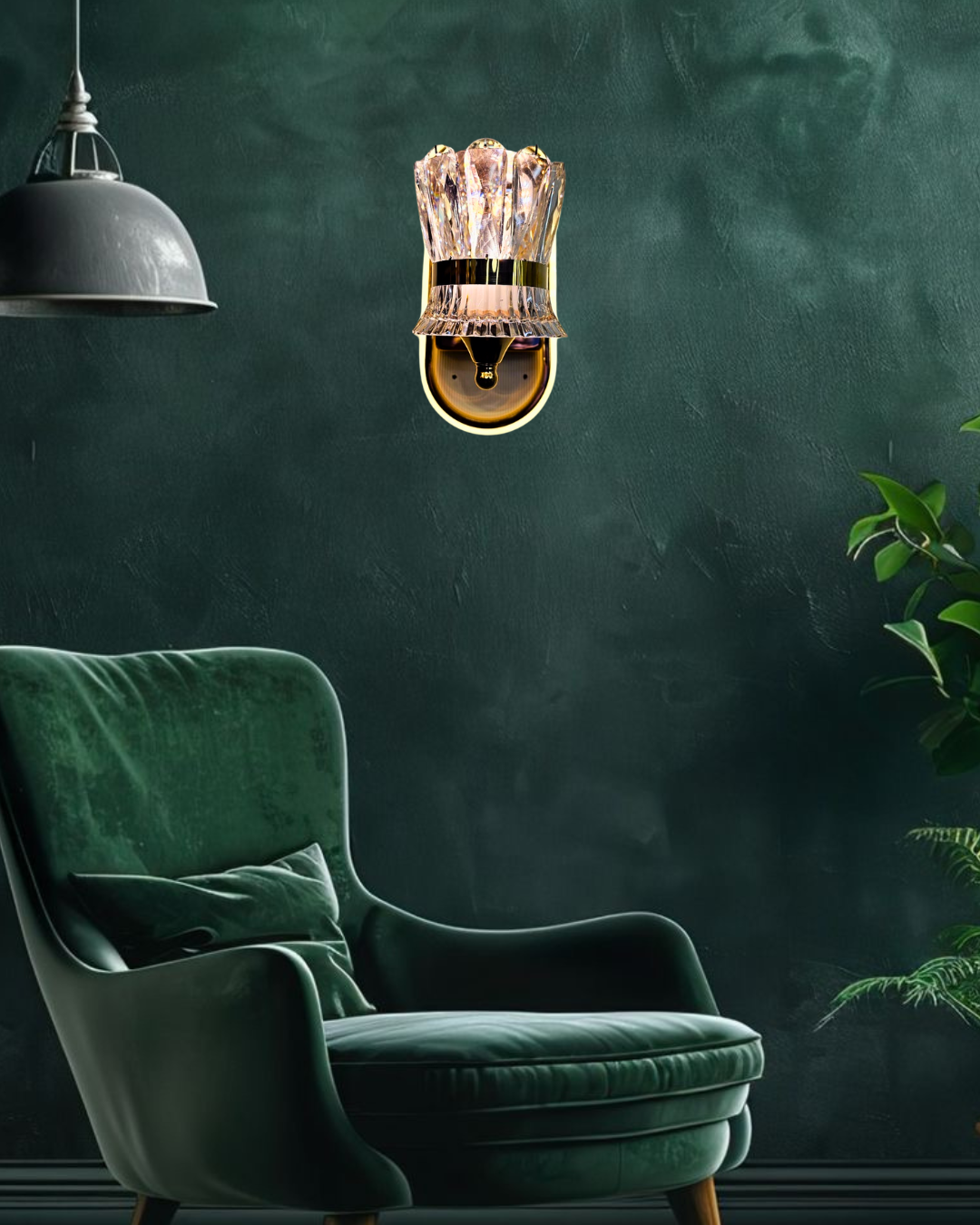 Crystal Bloom Gold Wall Sconce