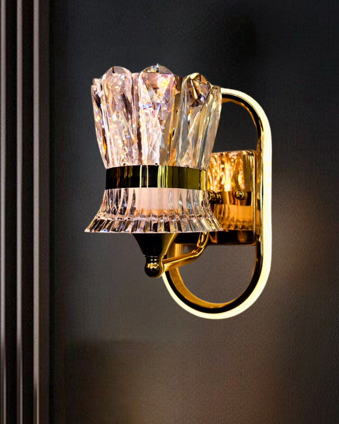 Crystal Bloom Gold Wall Sconce