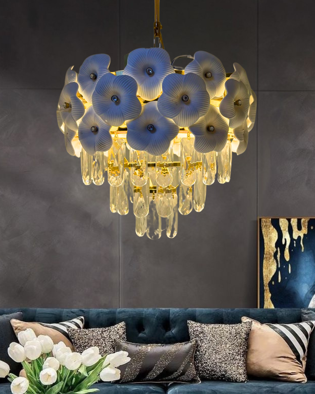 Floral Crystal Chandelier