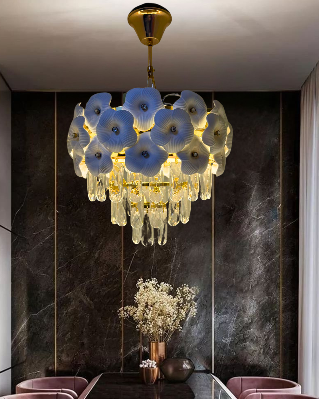 Floral Crystal Chandelier