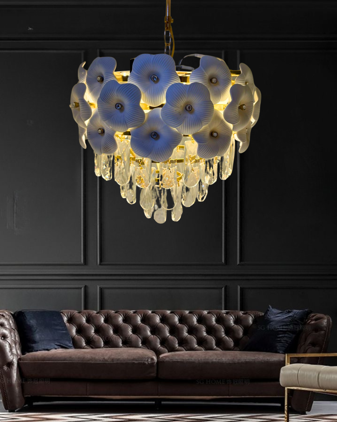 Floral Crystal Chandelier