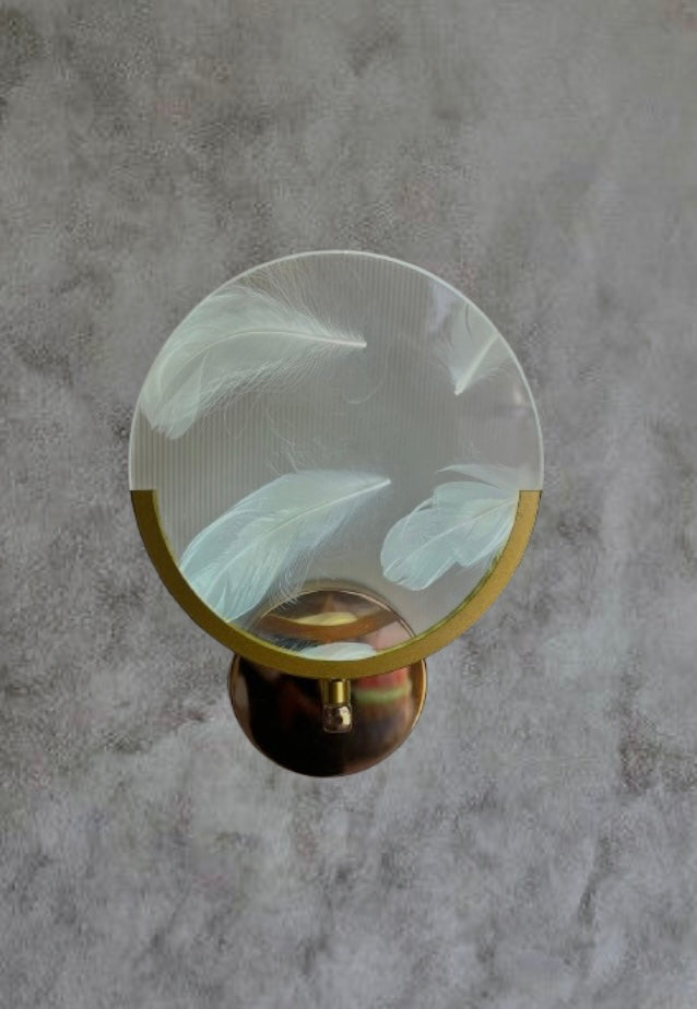 Wall light with Feather Pattern