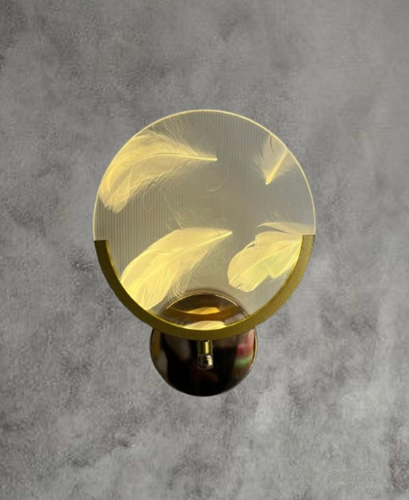 Wall light with Feather Pattern